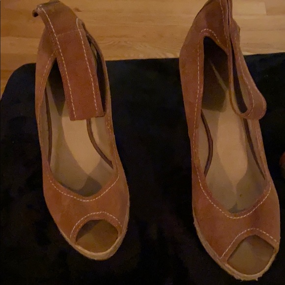 Suede wedge heels by ‘Levity’. - Picture 1 of 5